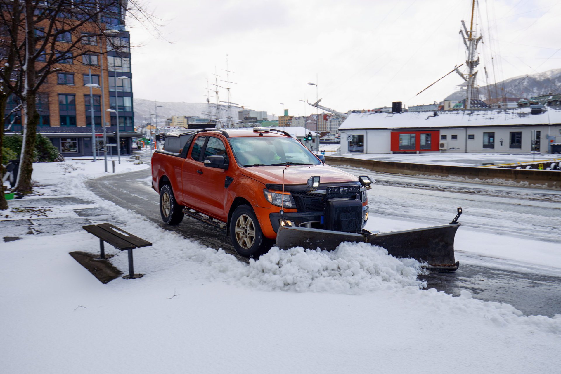 truck plowing snow